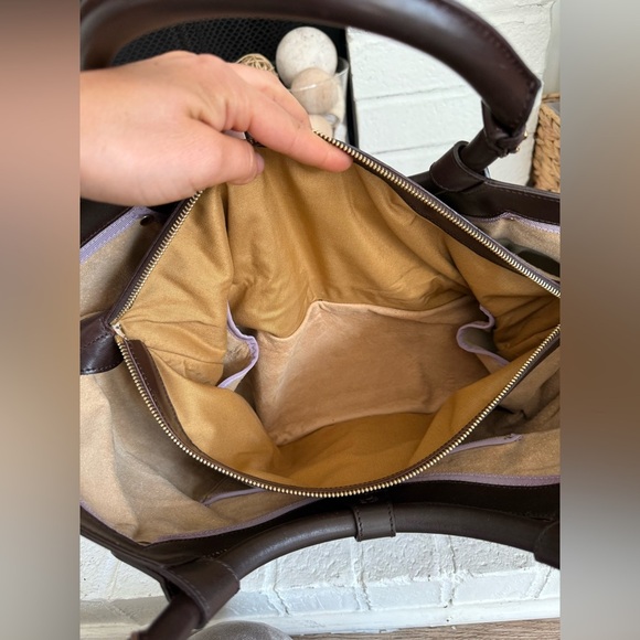 JIMMY CHOO Tahula Dark Brown Leather Gold Hardware Satchel Shoulder Bag Tote - Picture 15 of 16